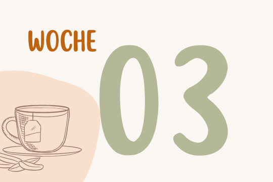 Woche 3 - Eine Strichzeichnung von einer Tasse Tee
