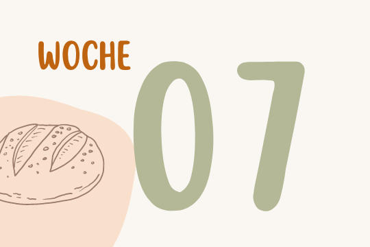 Woche 7 - Eine Strichzeichnung von einem Laib Brot